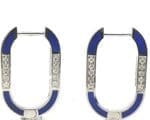 14Kt Gold Diamond Blue Hoops Earrings DER14/482