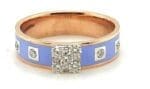 14Kt Gold Diamond Blue Unisex Band Ring DRL14/1284