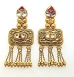 22Kt Yelow Gold Kundan Earrings ER22/611