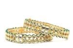 18Kt Gold Kunadan Pair Of Bangle / Kara KR18/176