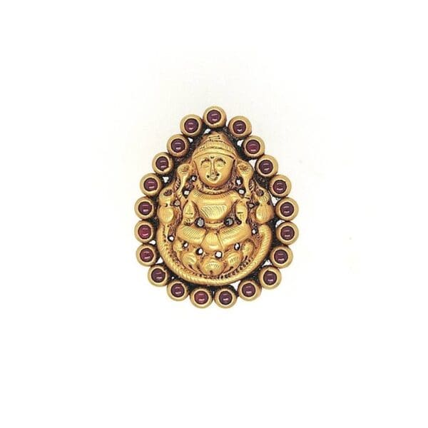 22Kt Gold Antique Temple Goddess Laxmi Ring RL22/1221