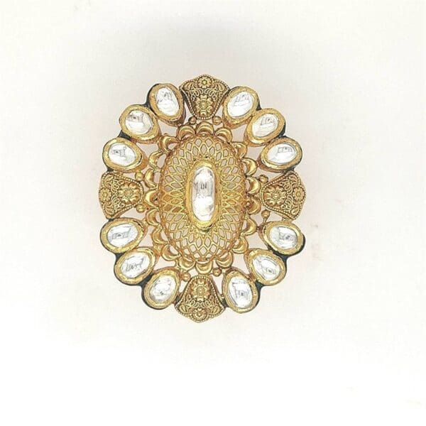 22Kt Gold Kundan Ring RL22/1444