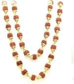 18kt Gold Cap 5 face Rudraksha Mala CN18/1772