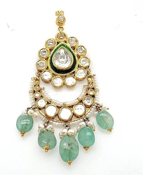 Polki Kundan 18Kt Gold Mang Tika PKT18/2