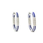 14Kt Gold Diamond Blue Hoops Earrings DER14/482