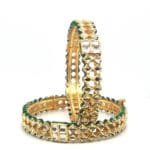 18Kt Gold Kunadan Pair Of Bangle / Kara KR18/176