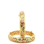 22Kt Yellow Pair Of Jadau Bangles/ Kara KR22/138