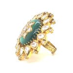 18kt Gold Flower Kundan Adjustable Ring 1PKR18/9