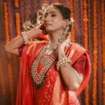14Kt Gold Kundan Polki Long Necklace with Pearl PKS14/3