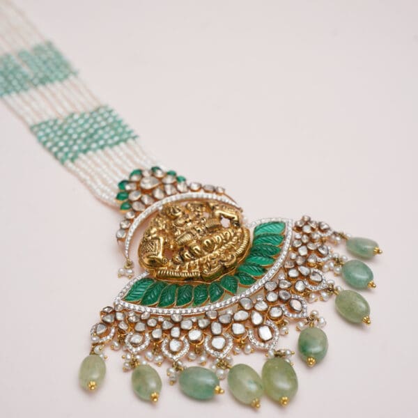 14kt Gold Polki Kundan Set With Pearl PKS14/2