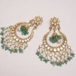 18kt Gold Kundan Polki Chandbali Earrings PKE18/6