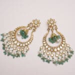 18kt Gold Kundan Polki Chandbali Earrings PKE18/6