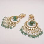 18kt Gold Kundan Polki Chandbali Earrings PKE18/6