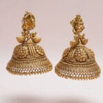 22kt Antique Yellow Gold Heavy Peacock Jhumka JH22/81