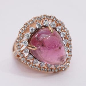 18Kt Yellow Gold Pink Polki Diamond Ring DRL/1509