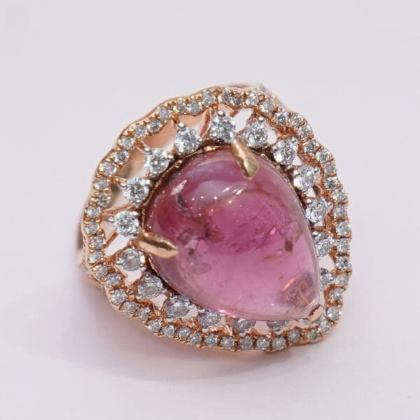 18Kt Yellow Gold Pink Polki Diamond Ring DRL/1509