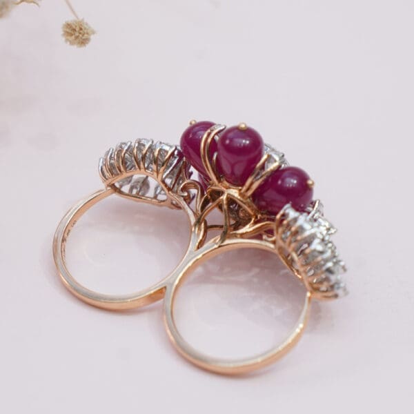 18kt Gold Diamond Pink Polki Ring DRL/1445