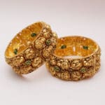22kt Yellow Gold Antique Tample Pair Of Bangles KR22/478