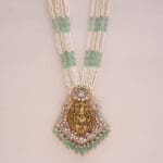 14Kt Gold Kundan Polki Long Necklace with Pearl PKS14/3