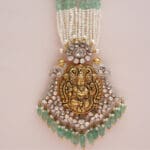 14Kt Gold Kundan Polki Long Necklace with Pearl PKS14/3