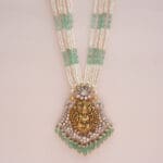 14Kt Gold Kundan Polki Long Necklace with Pearl PKS14/3