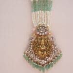 14Kt Gold Kundan Polki Long Necklace with Pearl PKS14/3