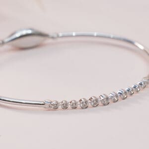 14Kt White Gold Diamond Minimal Bracelet DBL14/324