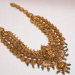 Goddess Lakshmi 22kt Yellow Gold Antique Temple Necklace NK22/163