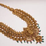 Goddess Lakshmi 22kt Yellow Gold Antique Temple Necklace NK22/163