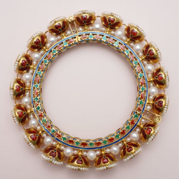 18Kt Gold Kundan Polki Pair of Kara PKK18/2