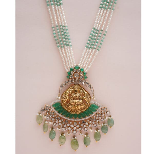 14kt Gold Polki Kundan Set With Pearl PKS14/2