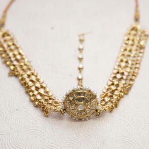 Bridal 18kt Gold Kundan Polki Headband Mathapatti Borla PKM18/1 Bridal 18kt Gold Kundan Polki Headband Mathapatti Borla PKM18/1