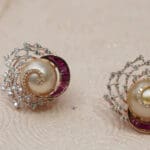 14kt Gold Pearl And Diamond Earrings DER14/576