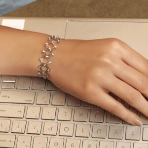 925 Sterling Silver Adjustable Supple 2 in 1 Ring & Bracelet Convertible KASS/115