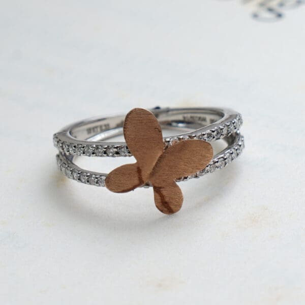 Platinum Butterfly Ring PLR/37