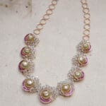 14KT Gold Pearl Diamond Necklace DNK14/203