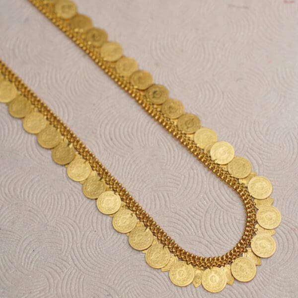 22Kt Gold Long Coin Necklace NK22/60