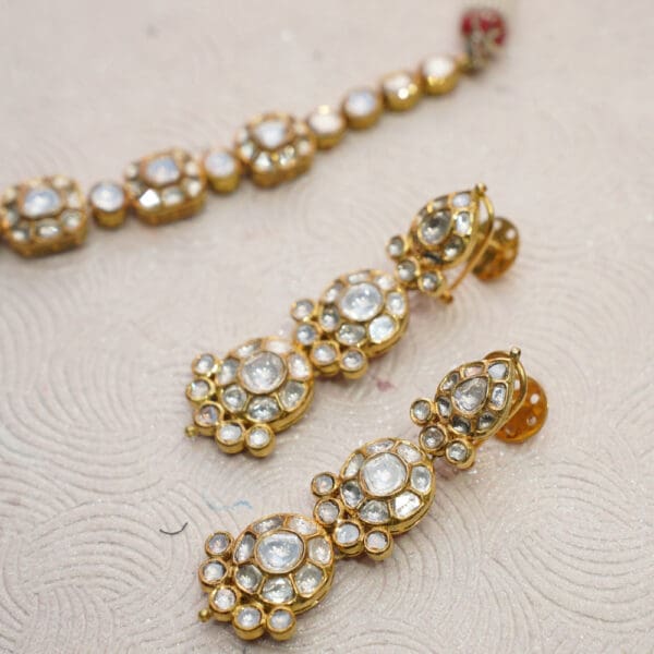18kt Gold Polki Necklace With Earrings PKL18/2