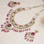 14kt Gold Kundan Polki Necklace With Earrings PKS14/9