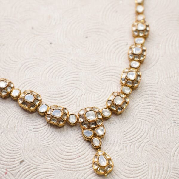 18kt Gold Polki Necklace With Earrings PKL18/2