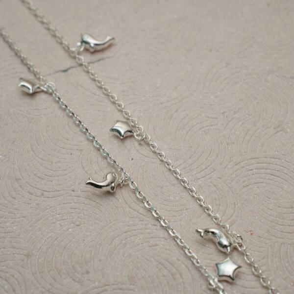 925 Silver Link Chain With Charm Anklets PYSS/756
