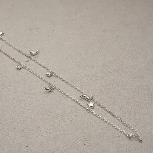 925 Silver Link Chain With Charm Anklets PYSS/756