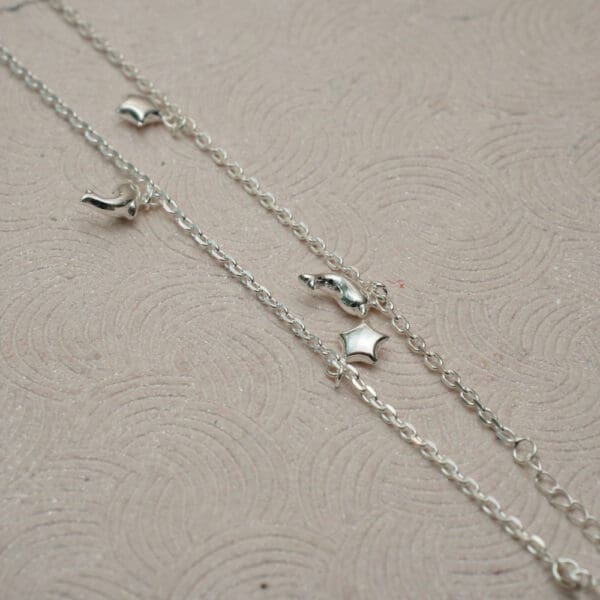 925 Silver Link Chain With Charm Anklets PYSS/756