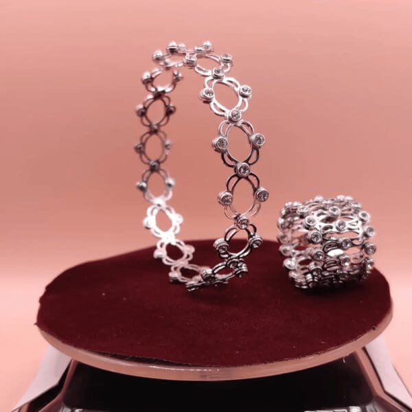 925 Sterling Silver Adjustable Supple 2 in 1 Ring & Bracelet Convertible KASS/115