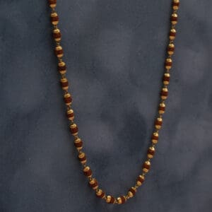 18Kt Gold Cap Rudraksha 5 Mukhi Mala
