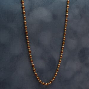 18Kt Gold Cap Rudraksha 5 Mukhi Mala