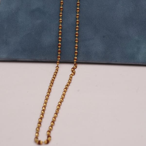 18Kt Gold Cap Rudraksha 5 Mukhi Mala