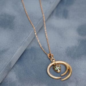 18Kt Yellow Gold Snake pendant With Chain CN18/1754