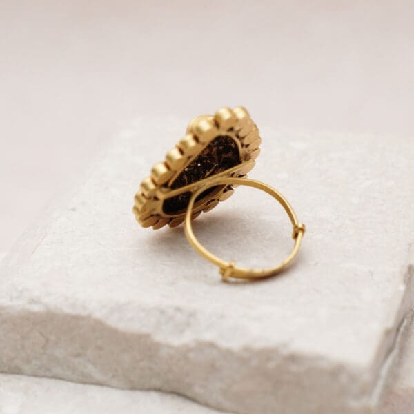 22Kt Gold Antique Temple Goddess Laxmi Ring RL22/1221
