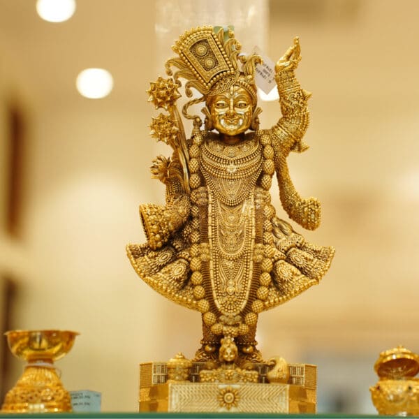 Gold Plated 925 Silver Shree Nath Ji Statue SI925/1